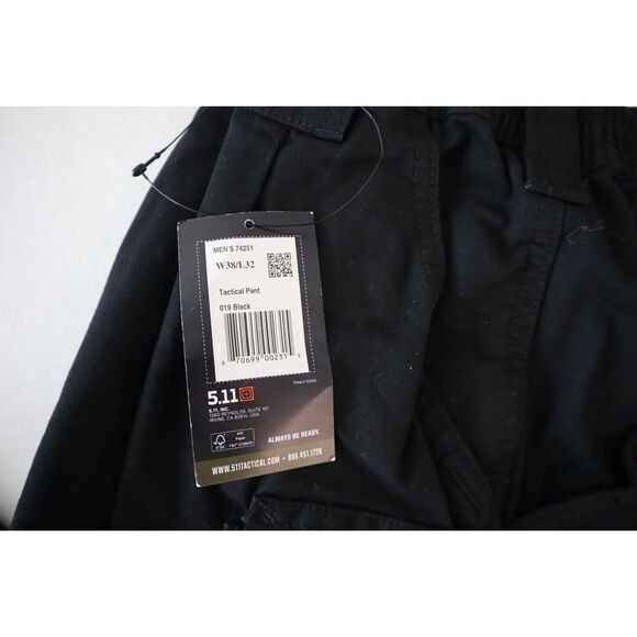 5.11 Tactical 74251-019 Men's Sz 38x32 Black Tactical Series Relaxed Fit Pants - Picture 4 of 10